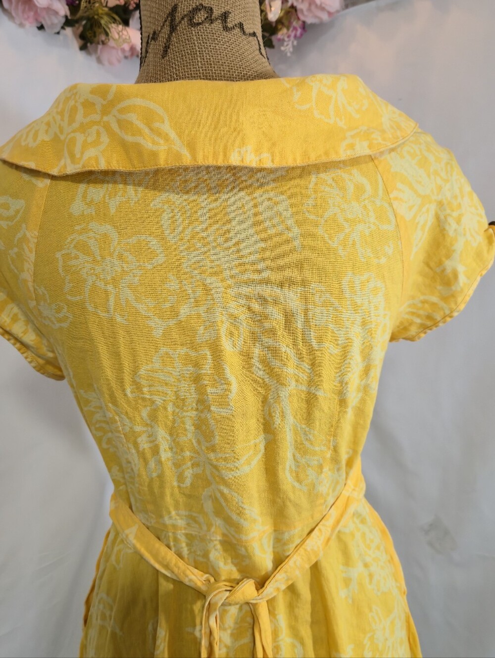 Free People Yellow Floral Button-Front Mini Dress - Picture 4 of 10